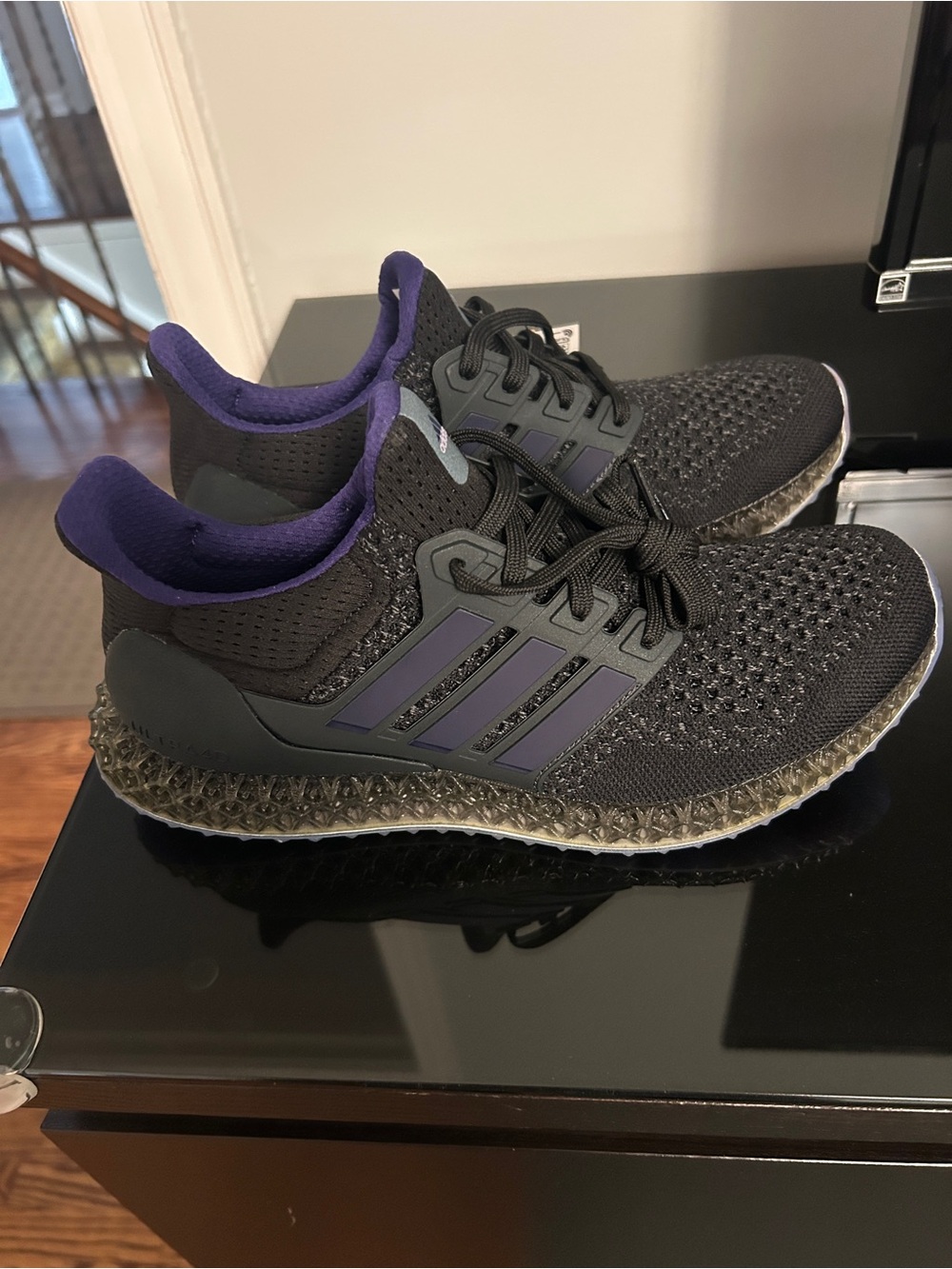 adidas Black & Purple 4D Knit Performance Sneakers